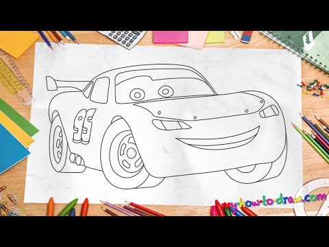 How to draw Lightning Mcqueen - Easy step-by-step drawing lessons for kids