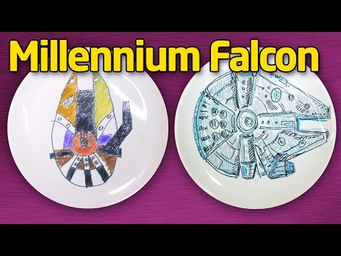 Как нарисовать Тысячелетний сокол (Millennium Falcon). Star Wars на тарелке.