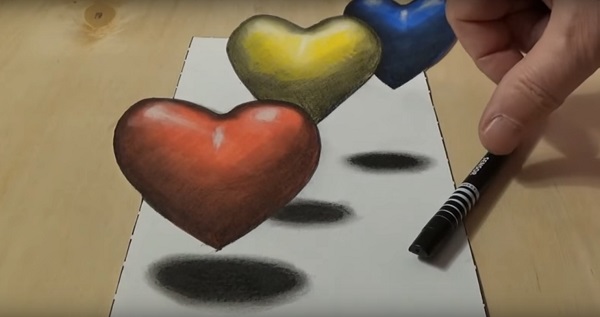 3д рисунок сердце