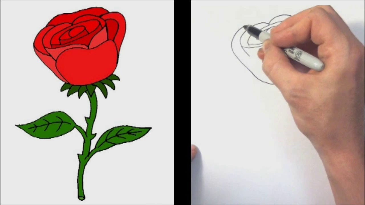 Рисуем розу с детьми
