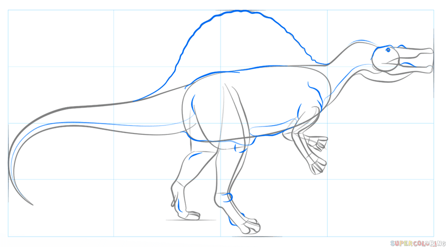 Покажи как рисовать динозавра
