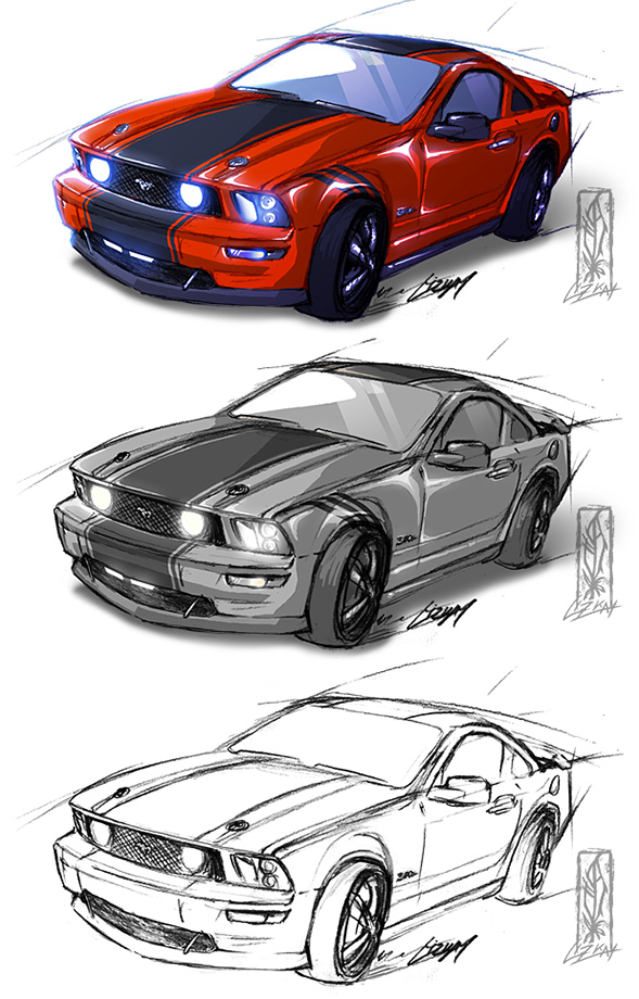 Как нарисовать ford mustang