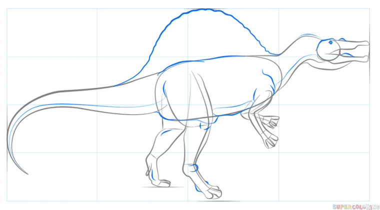 Как нарисовать динозавра: стегозавра, трицератопса, тиранозавра, велоцираптора, спинозавра, диплодока