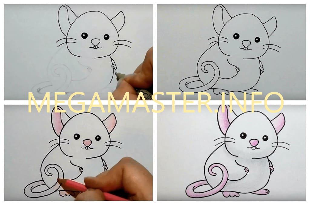 Детский рисунок милой крысы (Шаг 3)