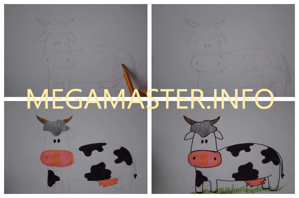 Простой рисунок коровы (Шаг 3)