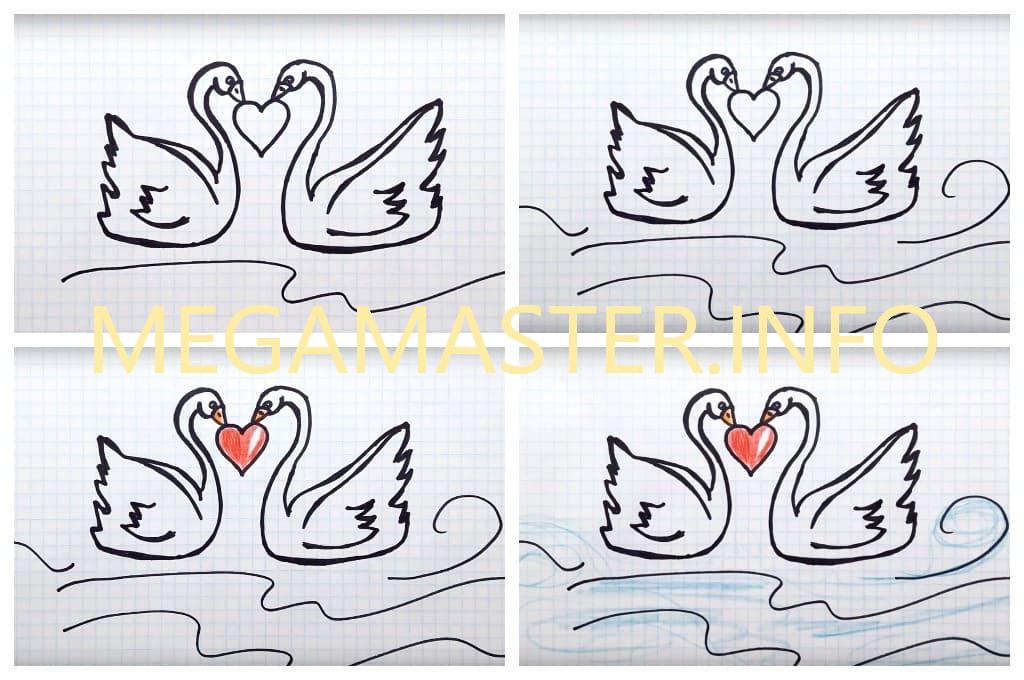 Красивая пара лебедей простым способом (Шаг 3)
