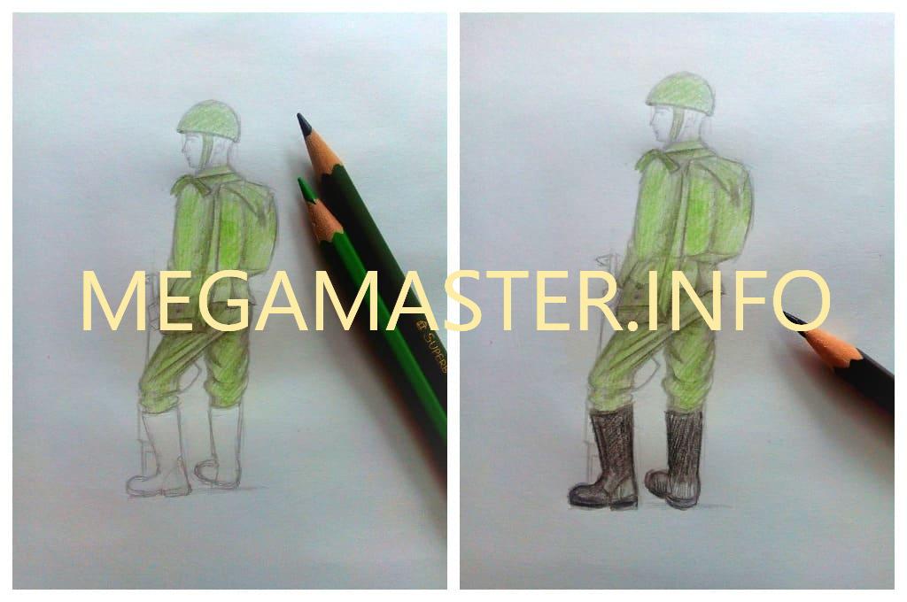 Как нарисовать солдата — поэтапно карандашом разными техниками