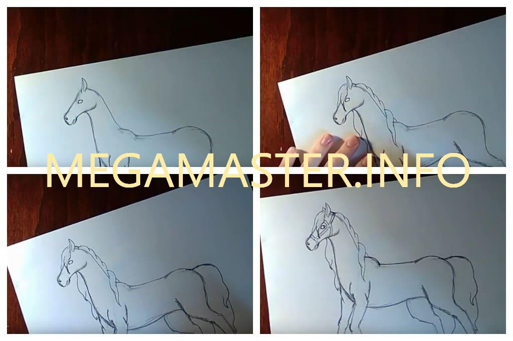 Пример рисунка коняшки для начинающих (Шаг 3)