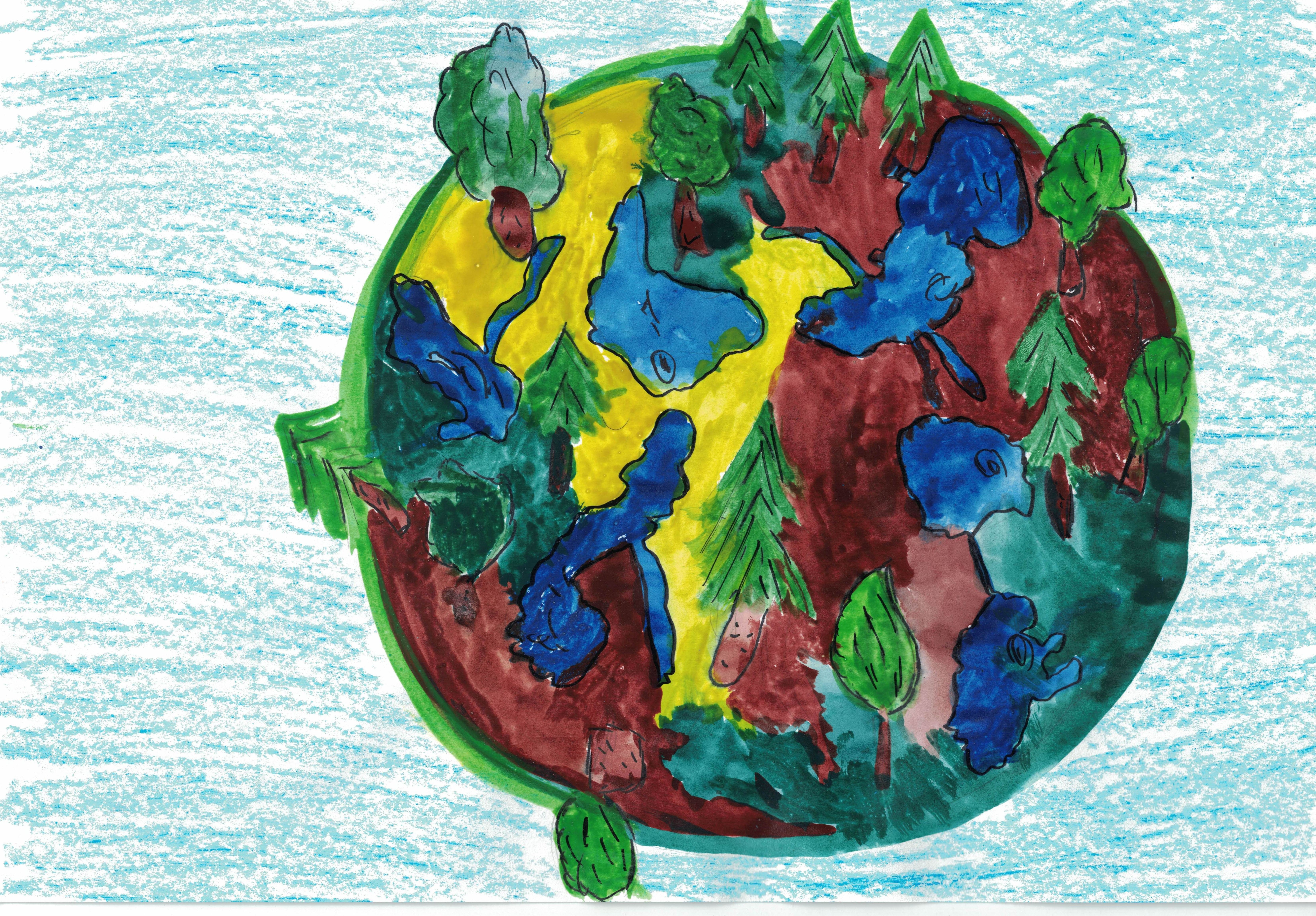 Изображение земли 2 класс. Земля рисунок. Планета земля рисунок. Наша Планета рисунок. Рисование разноцветная Страна.
