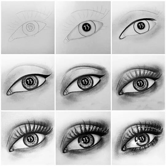 Нарисовать глаза человека поэтапно карандашом для начинающих