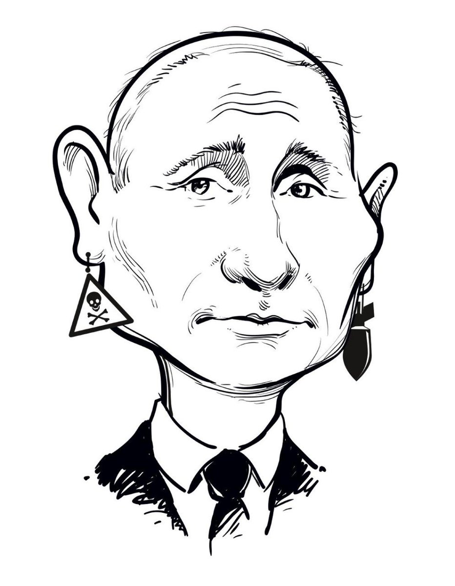 Рисунок путина черно белый