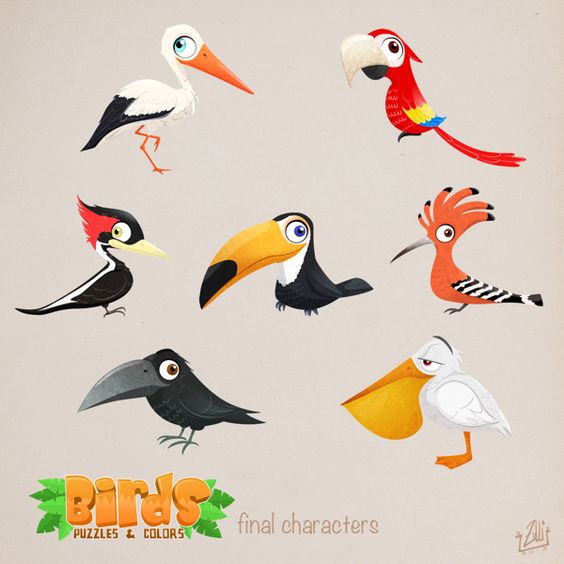 Красивые картинки и рисунки попугаев для срисовки для детей 6