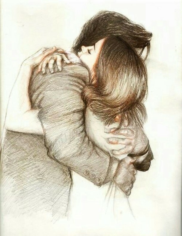 Картинки нарисованные карандашом парень и девушка обнимаются (20)