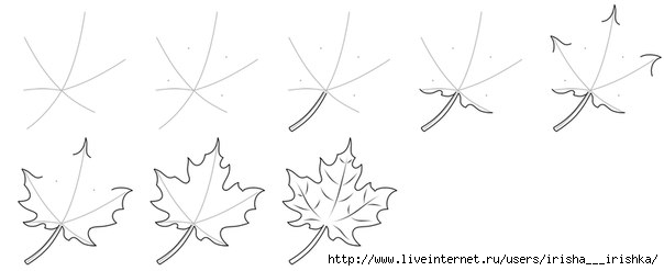 Как поэтапно нарисовать лист карандашом поэтапно