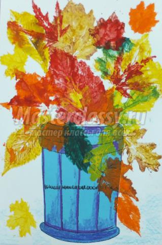 Как нарисовать вазу с осенними листьями поэтапно   подборка (13)