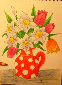 Как нарисовать вазу с осенними листьями поэтапно   подборка (15)
