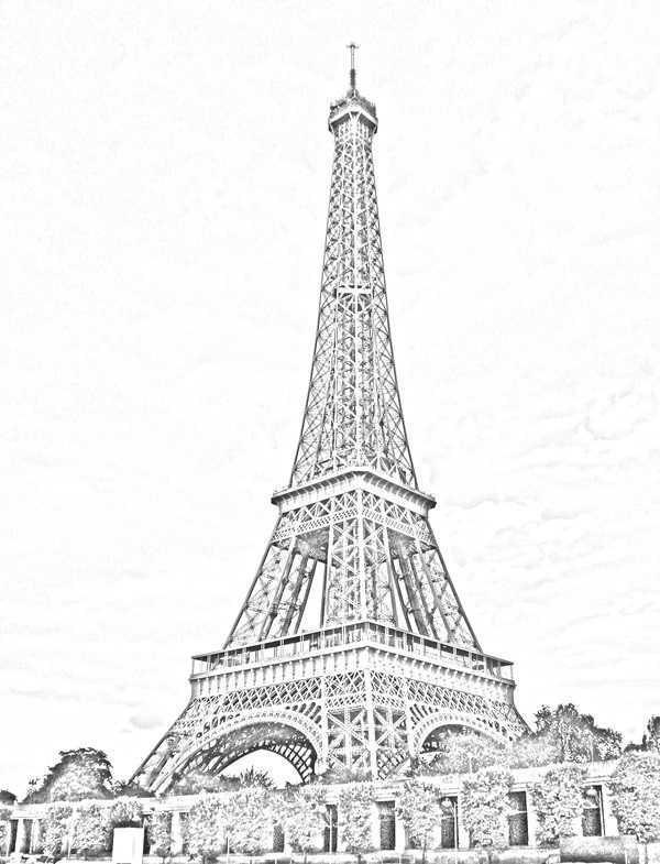 Красивые рисунки Эйфелевой башни для срисовки016