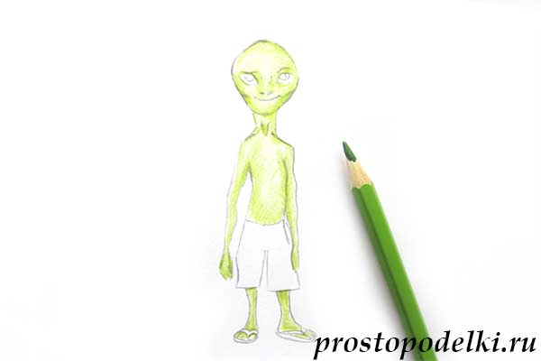 Как нарисовать инопланетянина-08