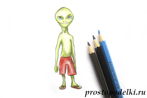 Как нарисовать инопланетянина-11
