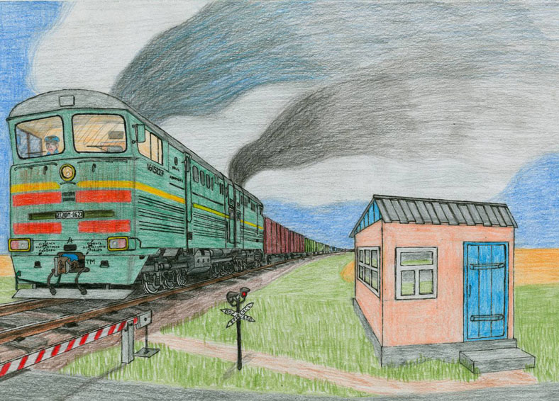 Нарисовать грузовой вагон поезда