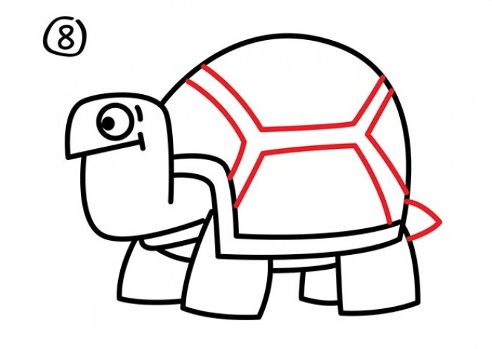 Как нарисовать черепаху карандашом поэтапно, фото 29