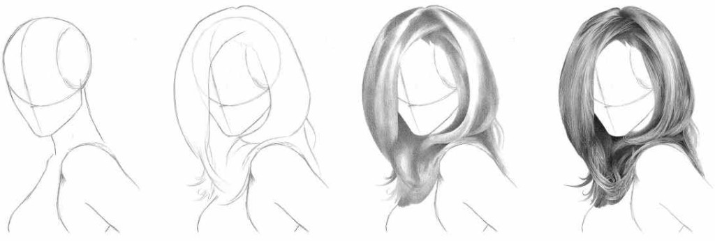 how to draw realistic hair in 4 simple steps