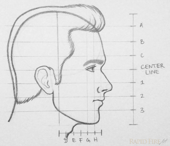 RFA how to draw a face from the side step 14 hair