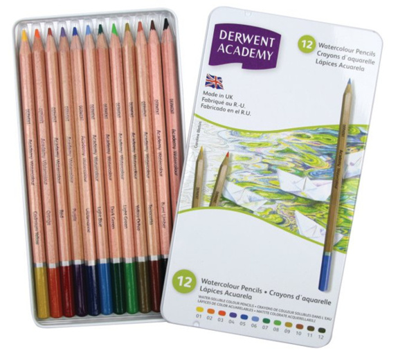 Акварельные карандаши Derwent Academy Watercolour (12 цветов)