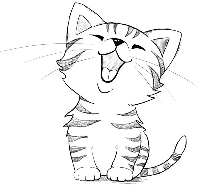 сиамская кошка рисунок карандашом для детей