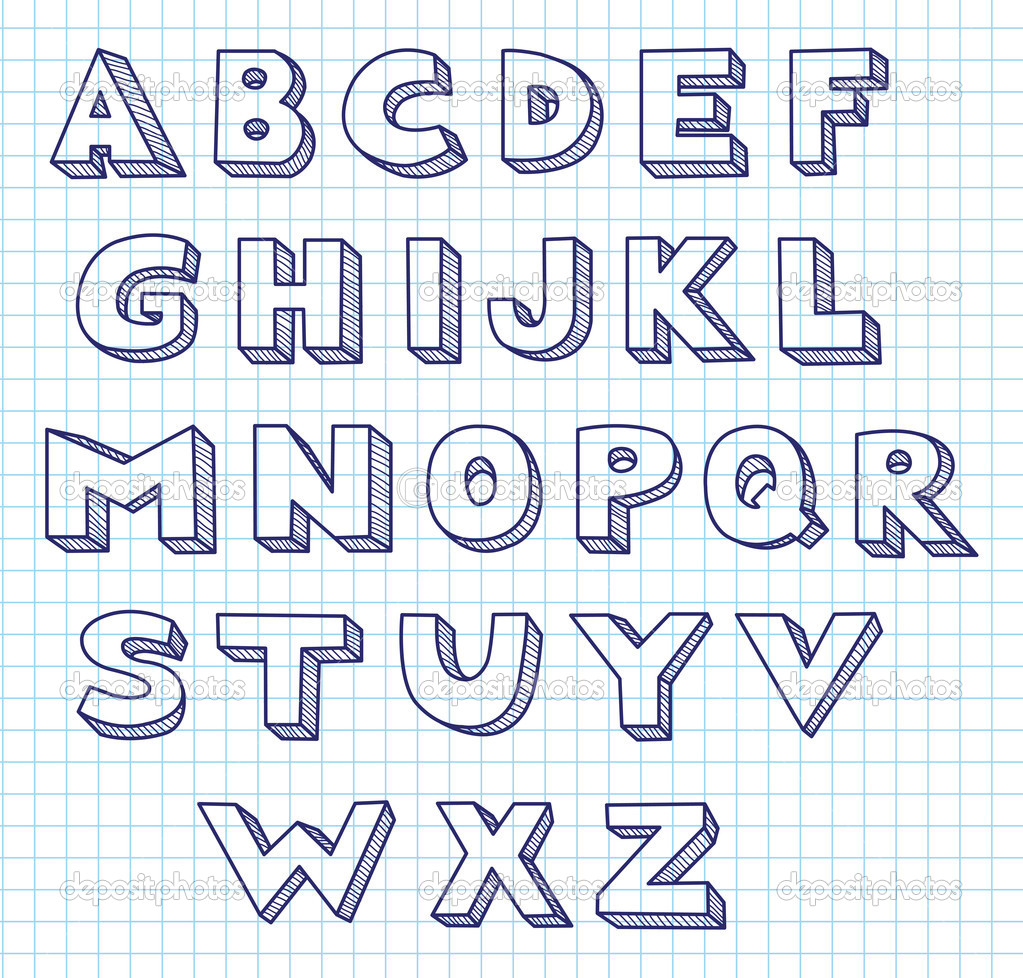 depositphotos 23765705 stock illustration scribble alphabet