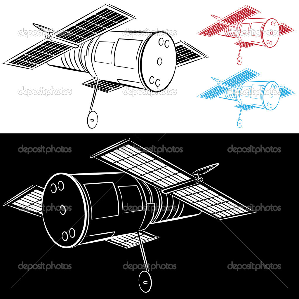 Космический спутник рисунок