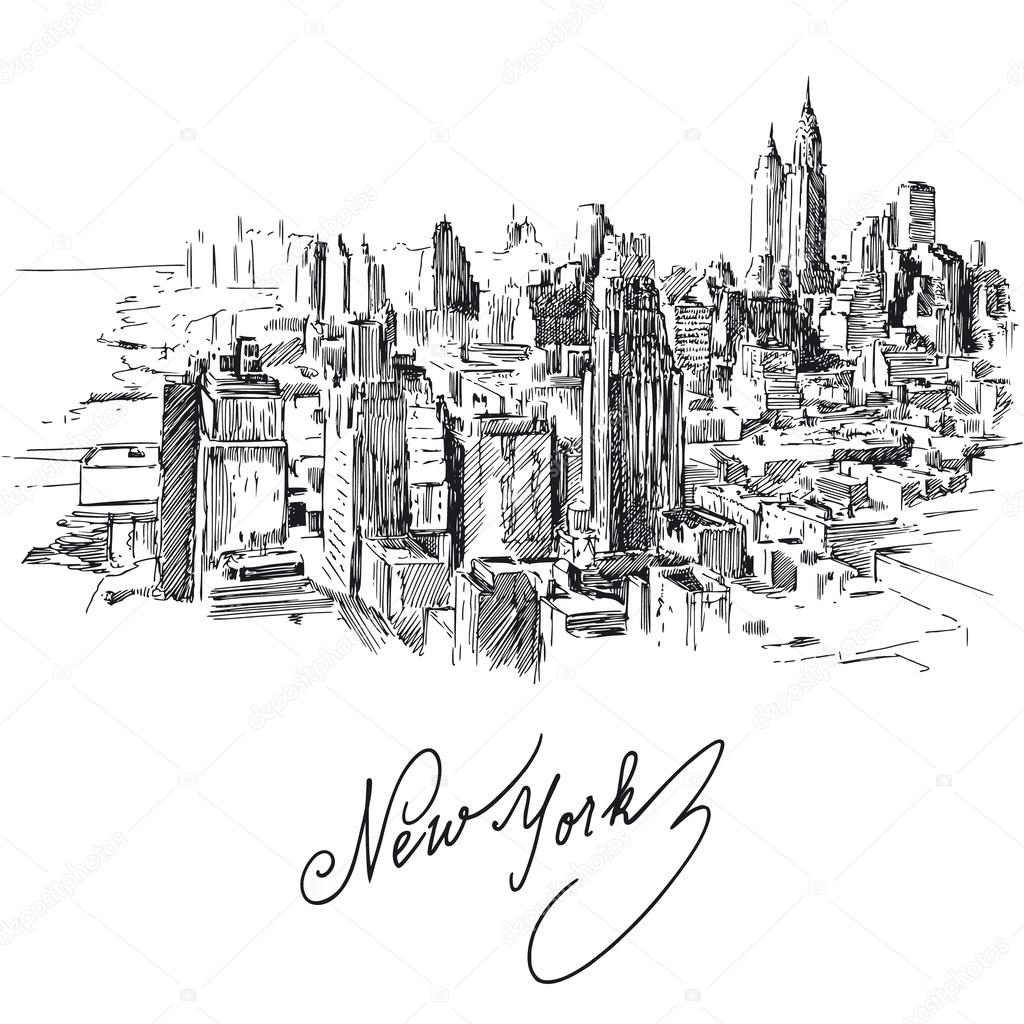 Нью Йорк векторный рисунок