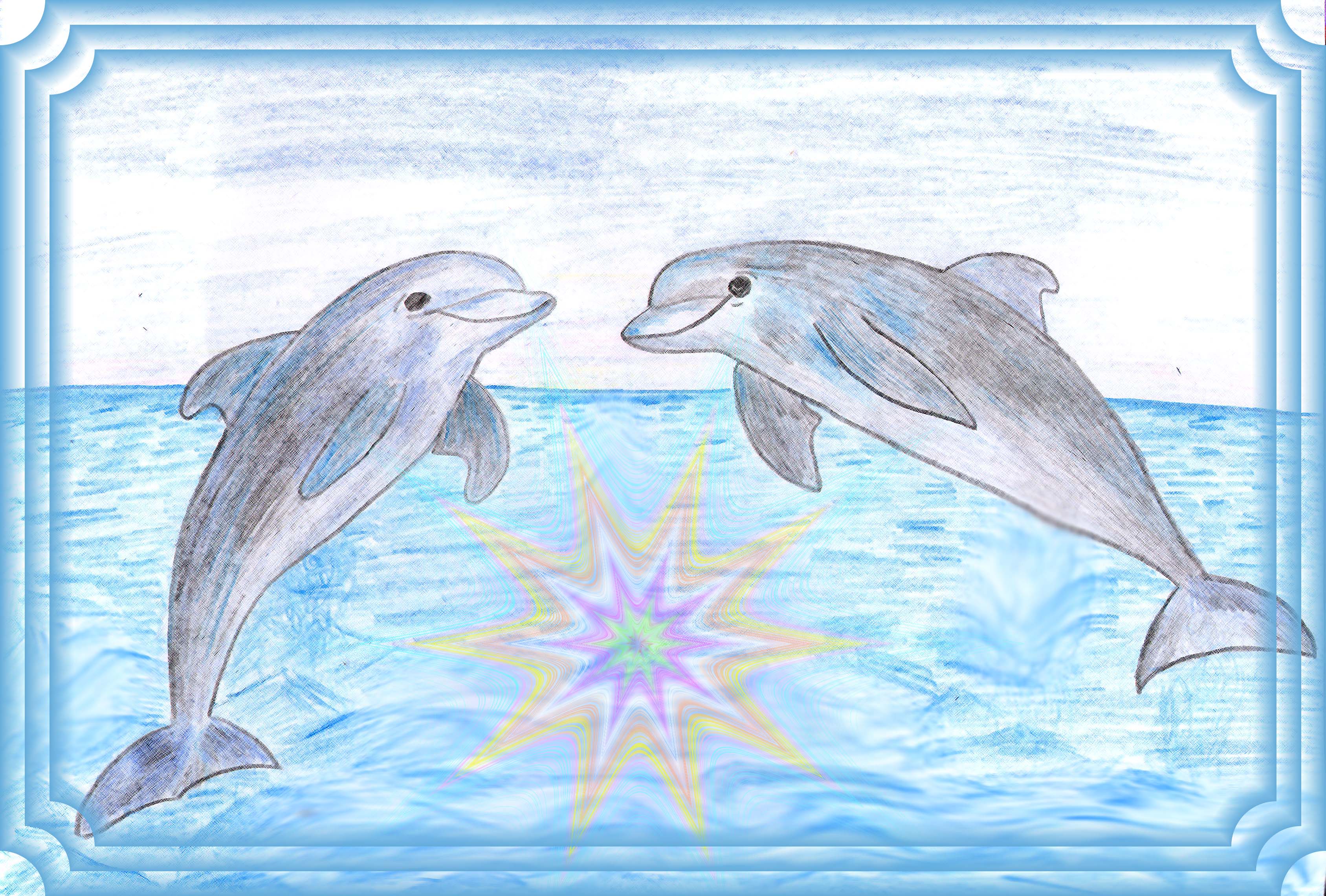 Дельфины рисунок для детей