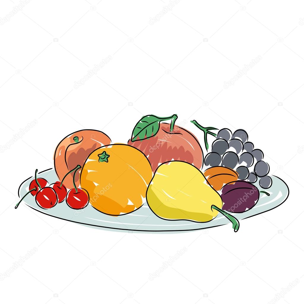 Как рисовать тарелку с фруктами