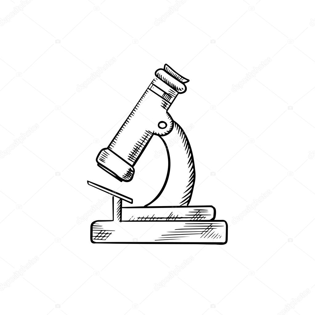 Микроскоп рисунок легкий