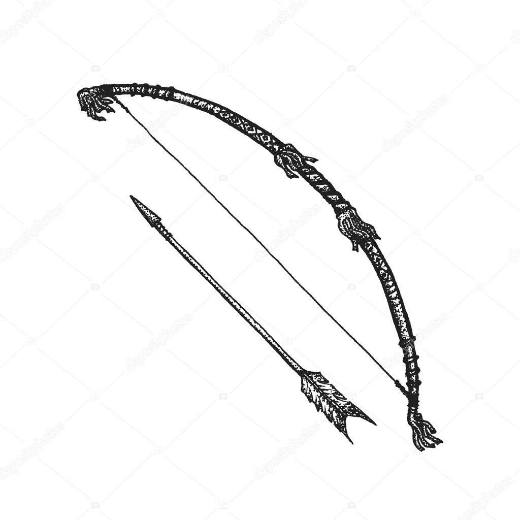 depositphotos 101073250 stock illustration hand drawn indian bow vintage