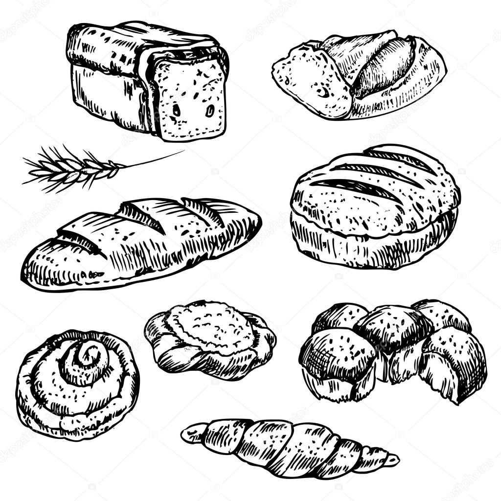 Картинка хлеб для срисовки