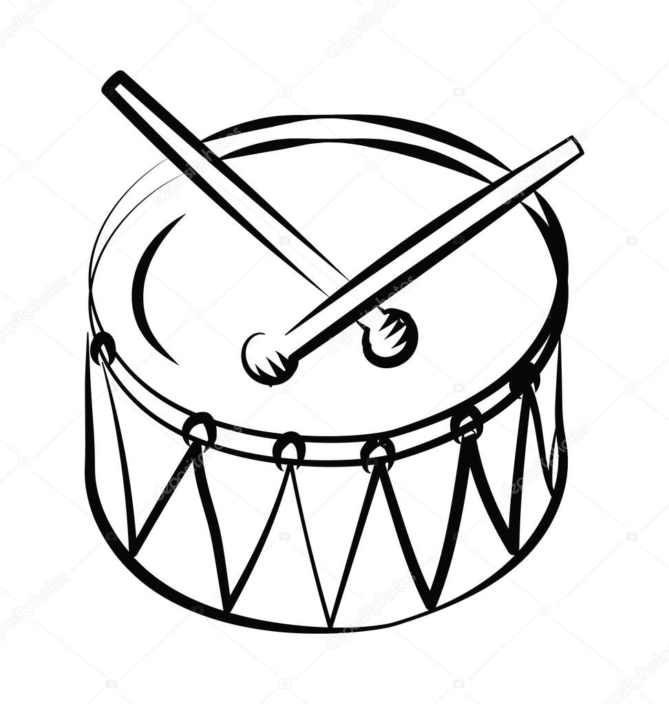 Силуэт барабана для детей