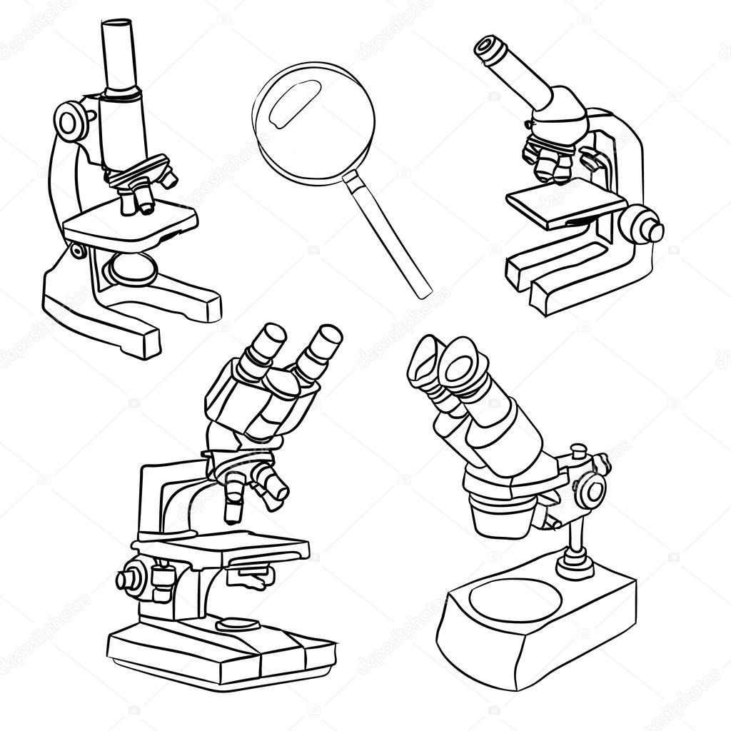 Увеличительные приборы микроскоп раскраска