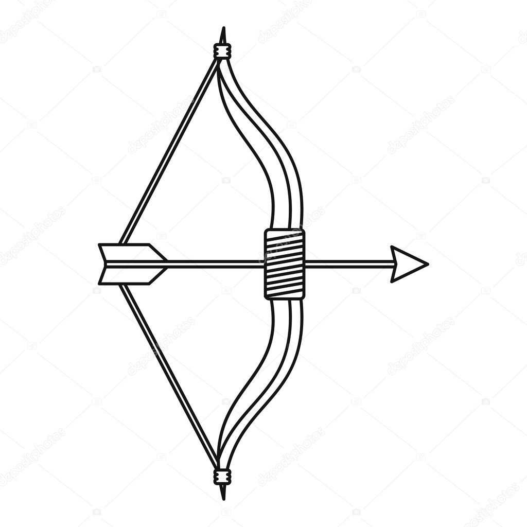 depositphotos 125598820 stock illustration bow and arrow icon outline