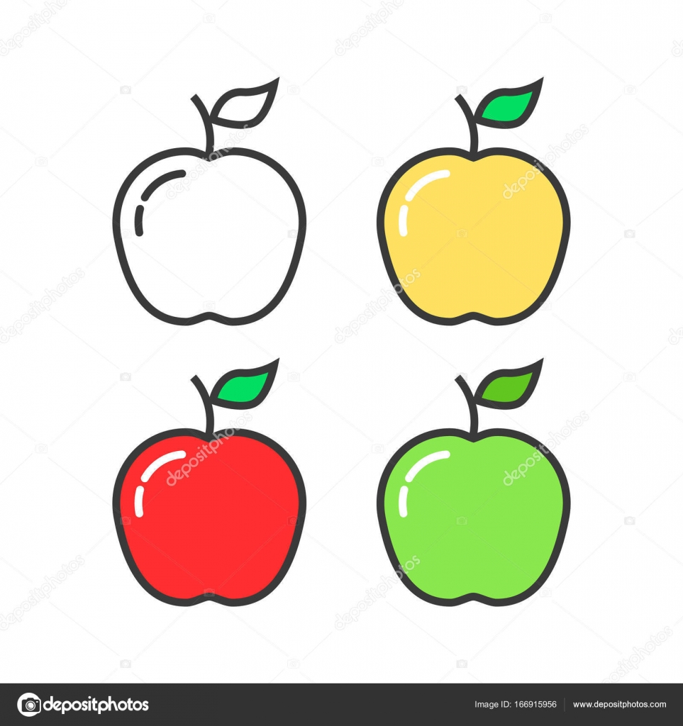 Яблоки для распечатки цветные
