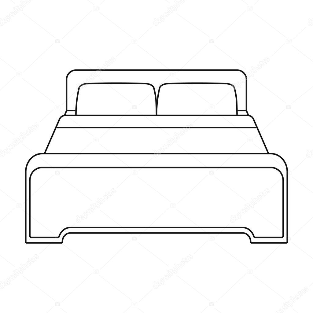 Кровать двуспальная нарисовать