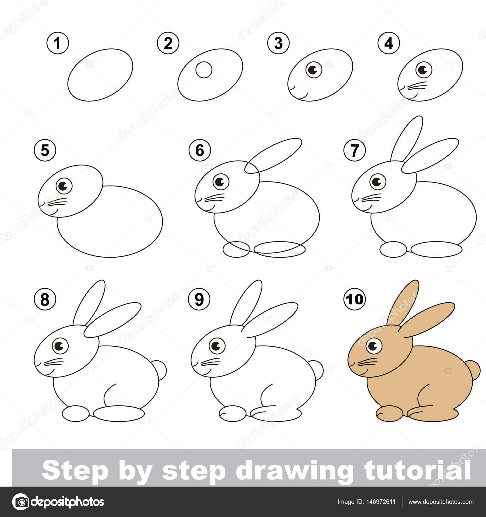 depositphotos 146972611 stock illustration drawing tutorial hare