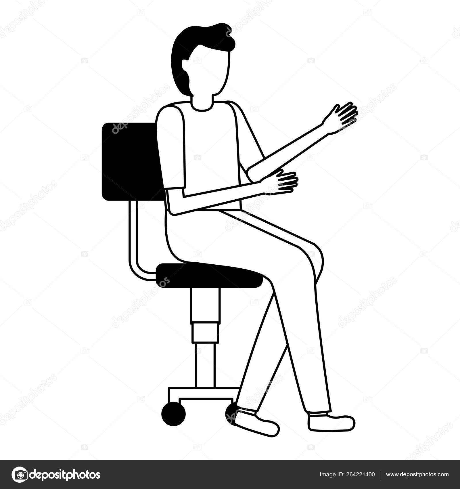 Человек сидит на стуле рисунок
