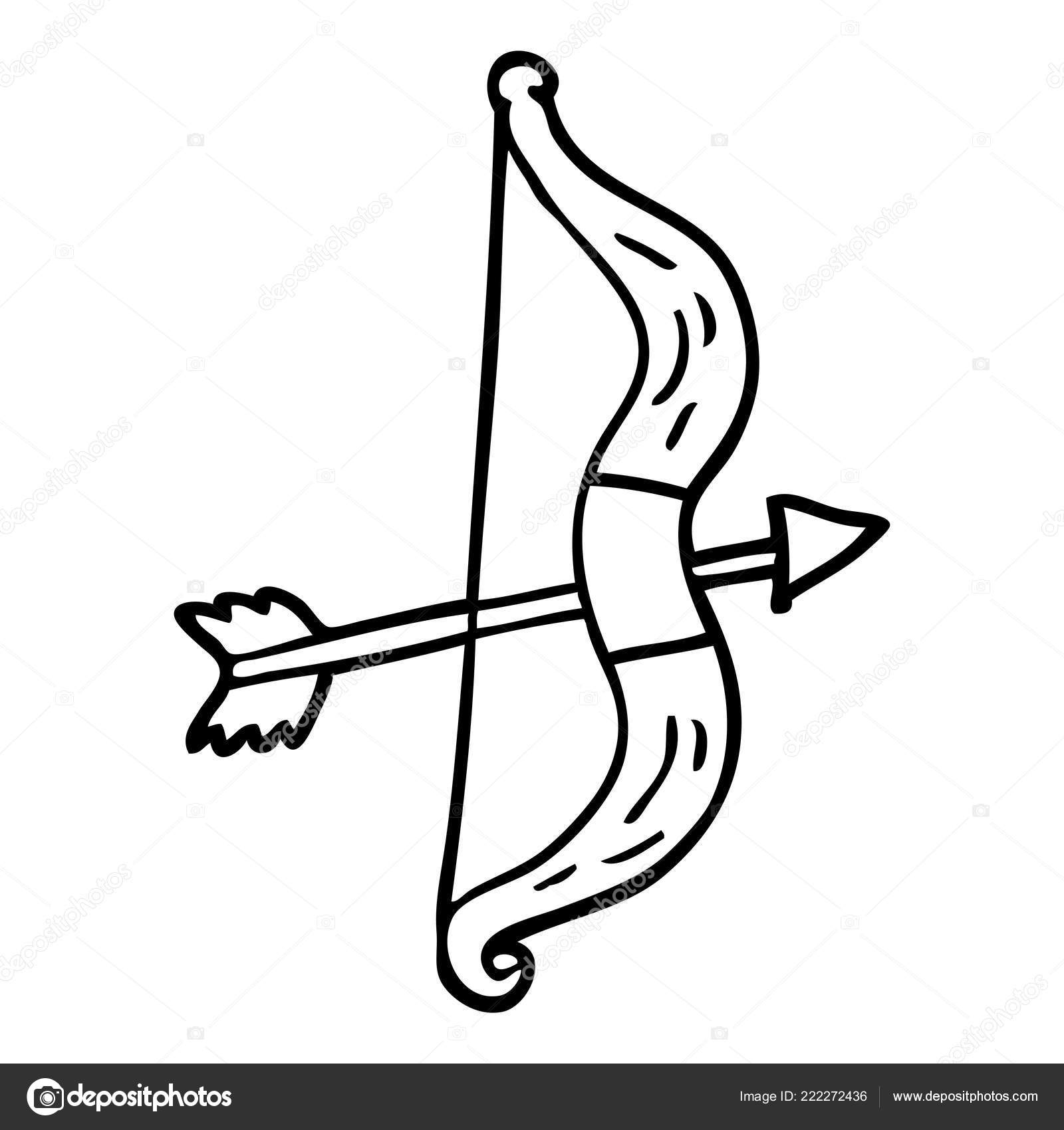 depositphotos 222272436 stock illustration line drawing cartoon bow arrow