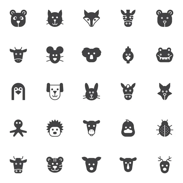 Animals Vector Icons Set Modern Solid Symbol Collection Filled Style Stock Illustration