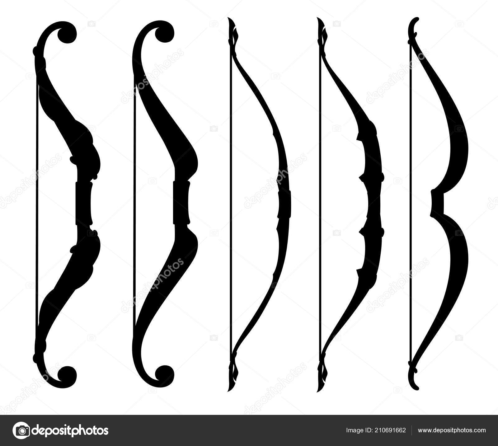 depositphotos 210691662 stock illustration black silhouette bow weapon collection