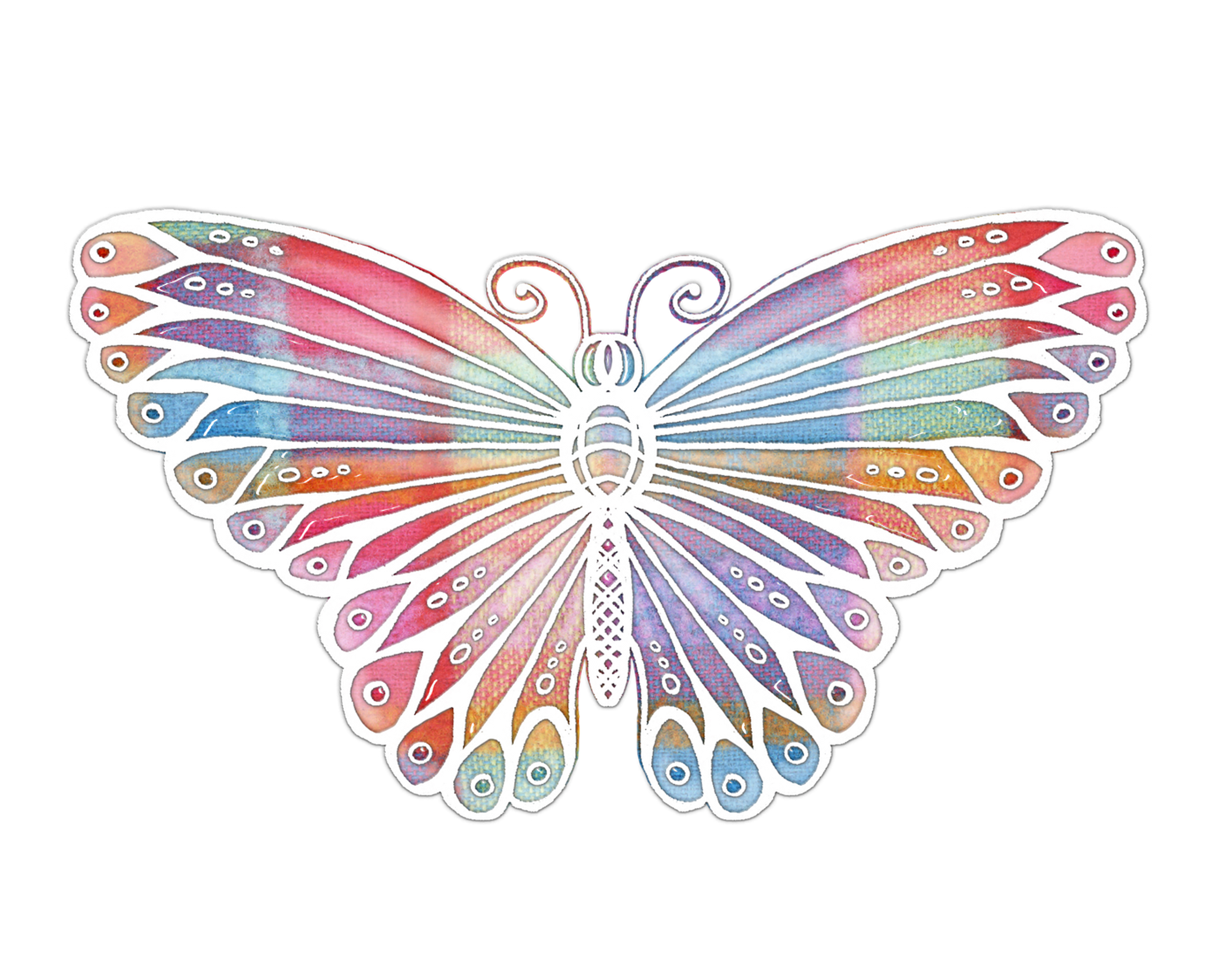 Бабочка из цветных линий