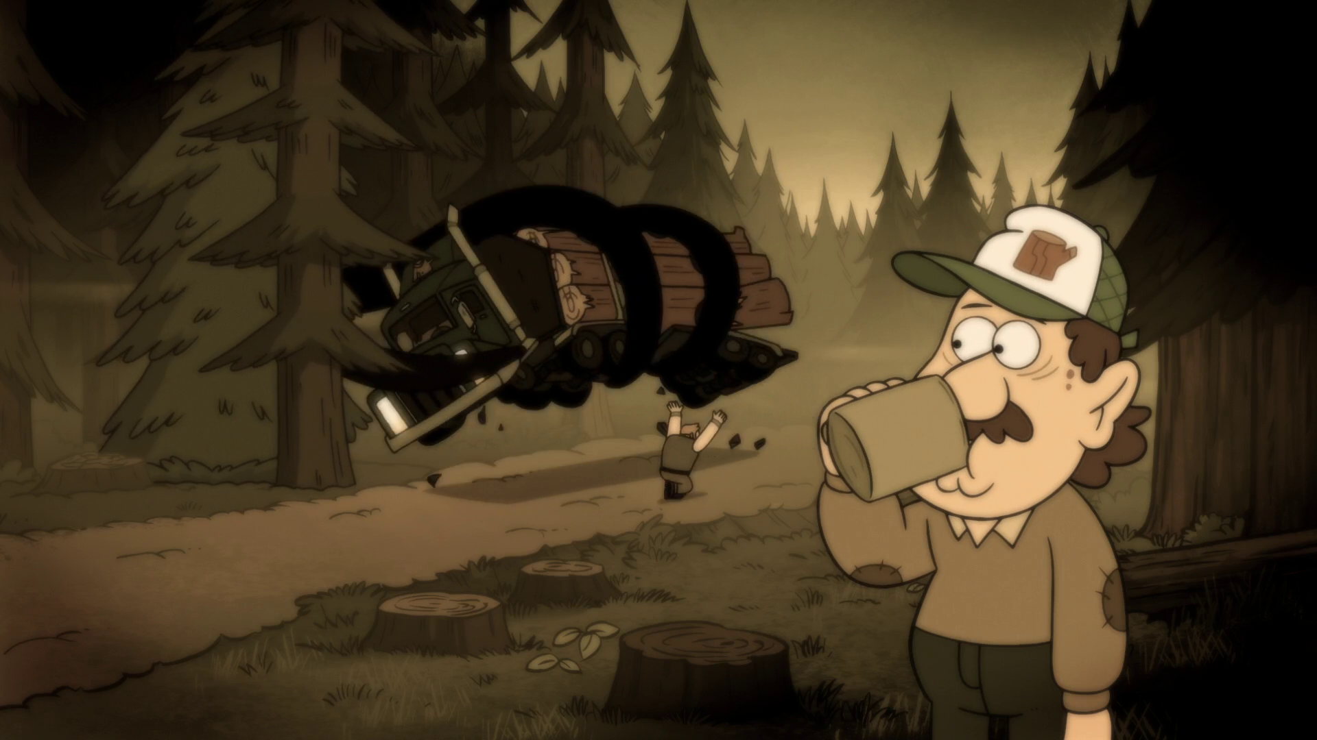 Гравити фолз знаете. Гравити Фолз Лесной монстр. Прячущийся Gravity Falls. Гомперс Гравити Фолз. Гравити Фолз и сверхъестественное.