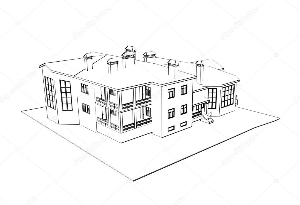 Как рисовать 3д дом